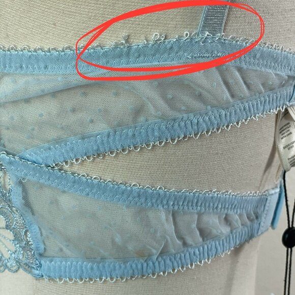 NEW For Love & Lemons Medium Longline Lace Bra Blue Daisy Bustier Underwire - Picture 8 of 13